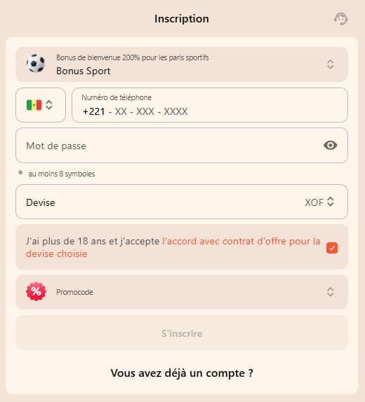 Formulaire d’inscription Harakabet Sénégal